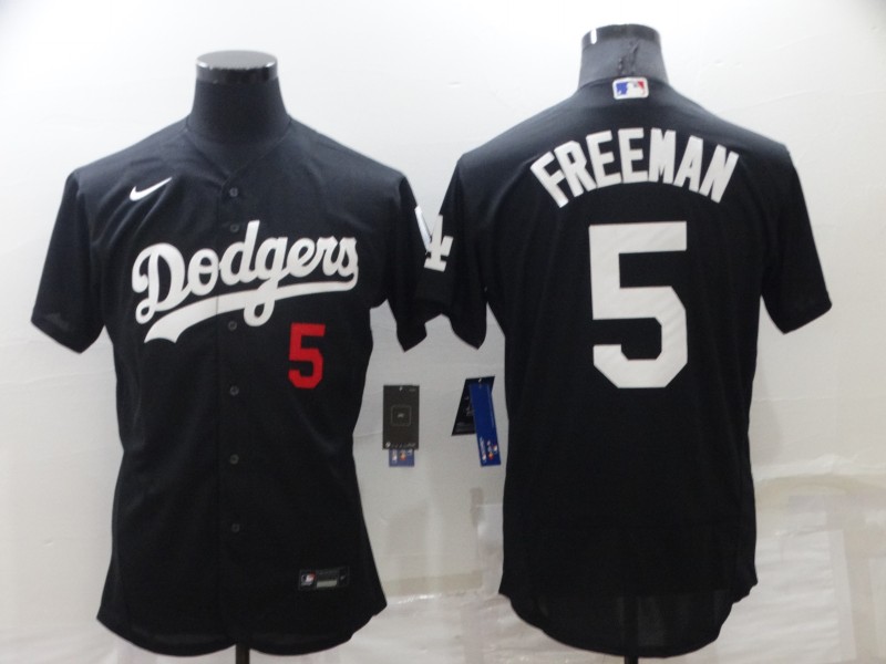 Men's Los Angeles Dodgers #5 Freddie Freeman Black Flex Base Stitched Jersey Men's Los Angeles Dodgers #5 Freddie Freeman Black Flex Base Stitched Jersey